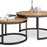 OKIN 2 viename kavos staliukas, juodas/artisaninis, ADRK