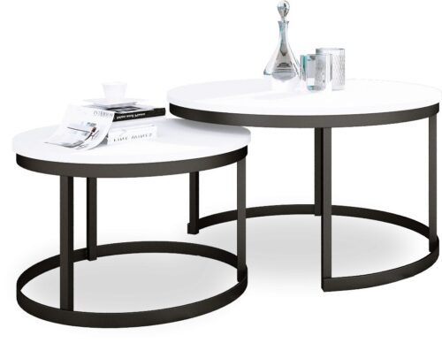 OKIN 2 viename kavos staliukas, juodas/baltas, ADRK