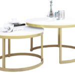 OKIN 2 viename kavos staliukas, auksinis/baltas, ADRK