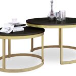 OKIN 2 viename kavos staliukas, auksinis/juodas, ADRK