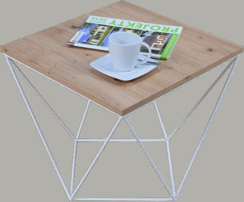 DIANA kavos staliukas 50×50 baltas/artisaniškas ADRK