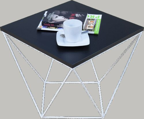 DIANA kavos staliukas 50×50 baltas/juodas ADRK