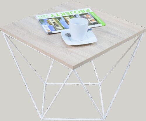 DIANA kavos staliukas, 50×50, baltas/Sonoma, ADRK