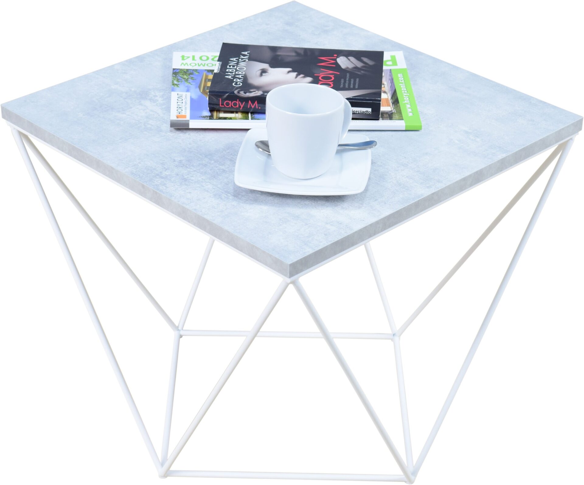 DIANA kavos staliukas 50x50 baltas/betonas ADRK