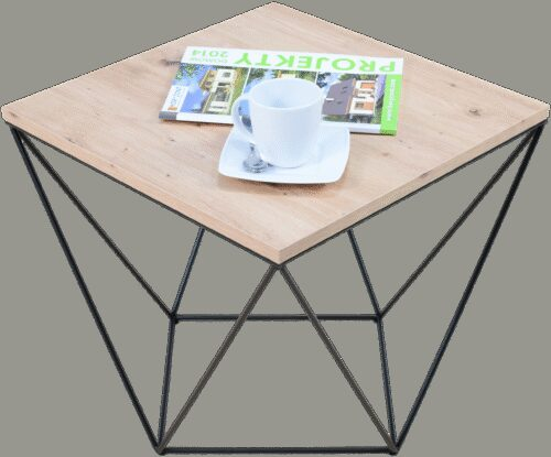 DIANA kavos staliukas, 50×50, juodas/artisaniškas, ADRK