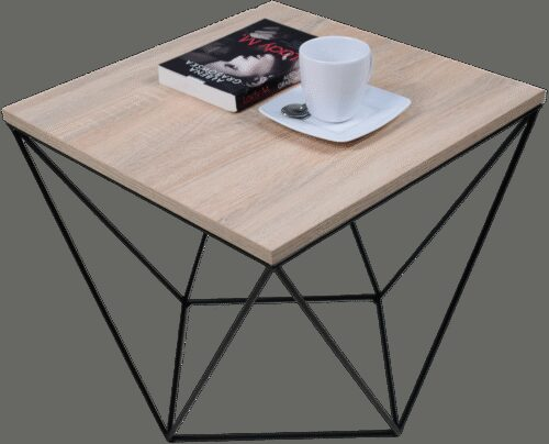 DIANA kavos staliukas, 50×50, juodas/Sonoma, ADRK