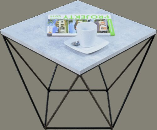 DIANA kavos staliukas 50×50 juodas/betonas ADRK