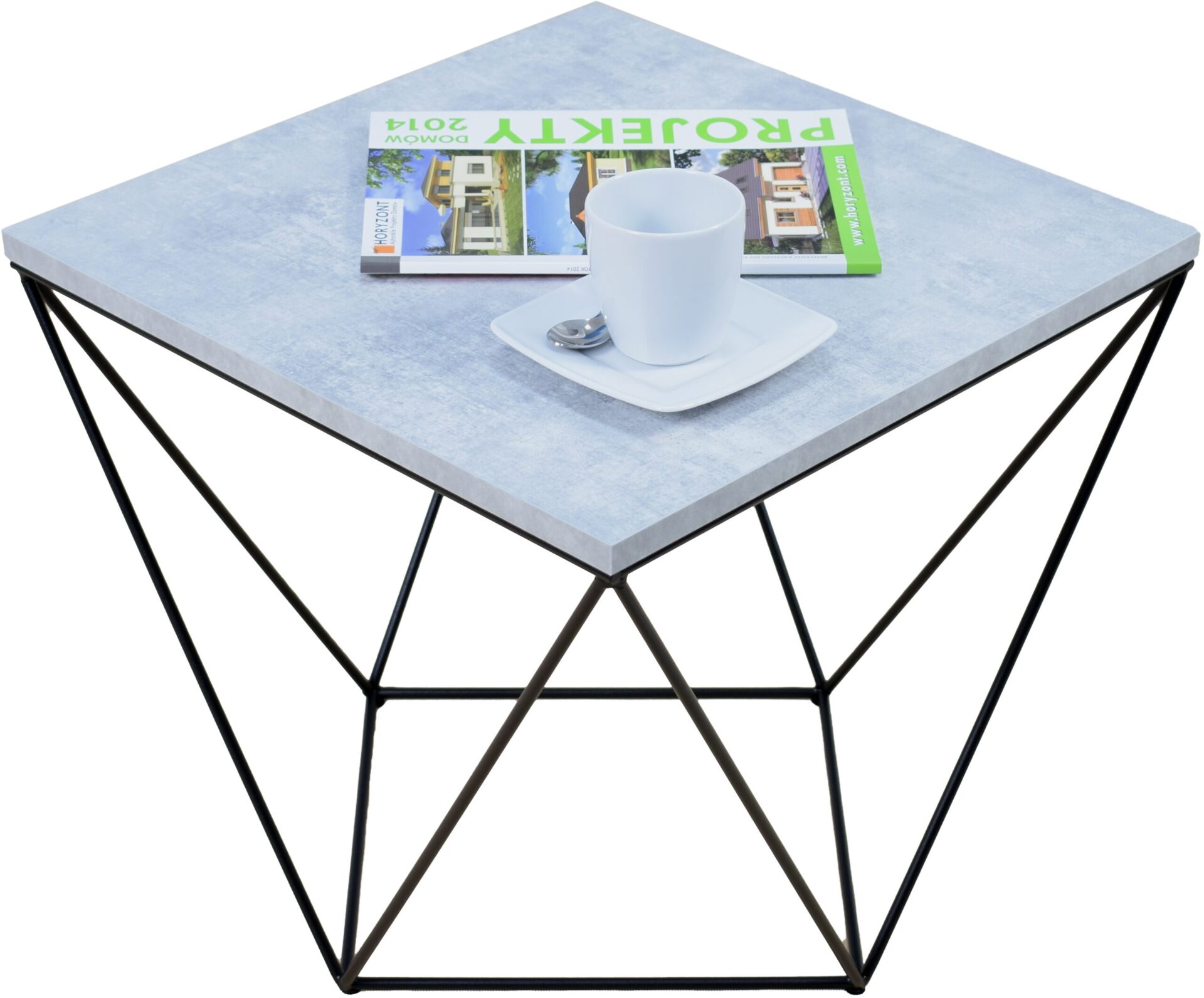 DIANA kavos staliukas 50x50 juodas/betonas ADRK