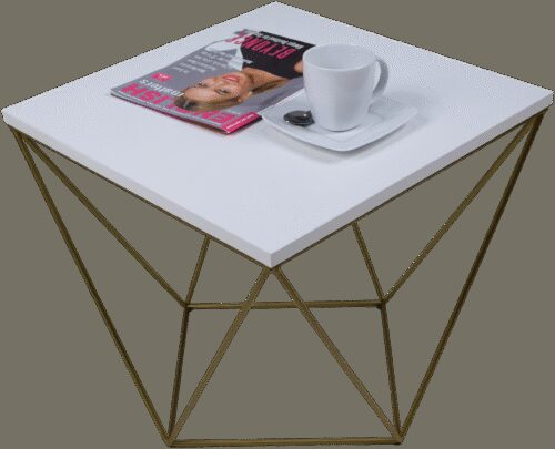 DIANA kavos staliukas 50×50 auksinis/baltas ADRK
