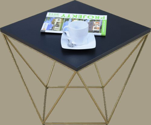 DIANA kavos staliukas 50×50 auksinis/juodas ADRK