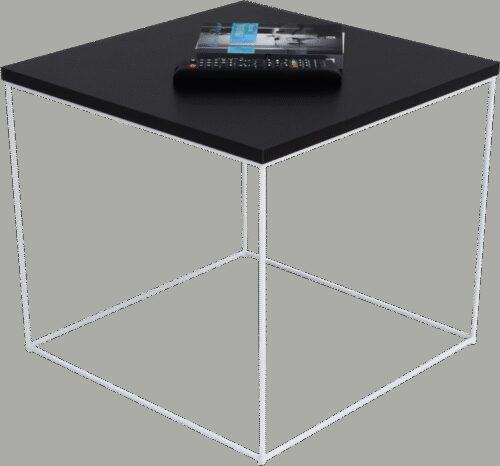 ELENA kavos staliukas, 50×50, baltas/juodas, ADRK