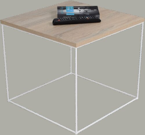 ELENA kavos staliukas, 50×50, baltas/Sonoma, ADRK