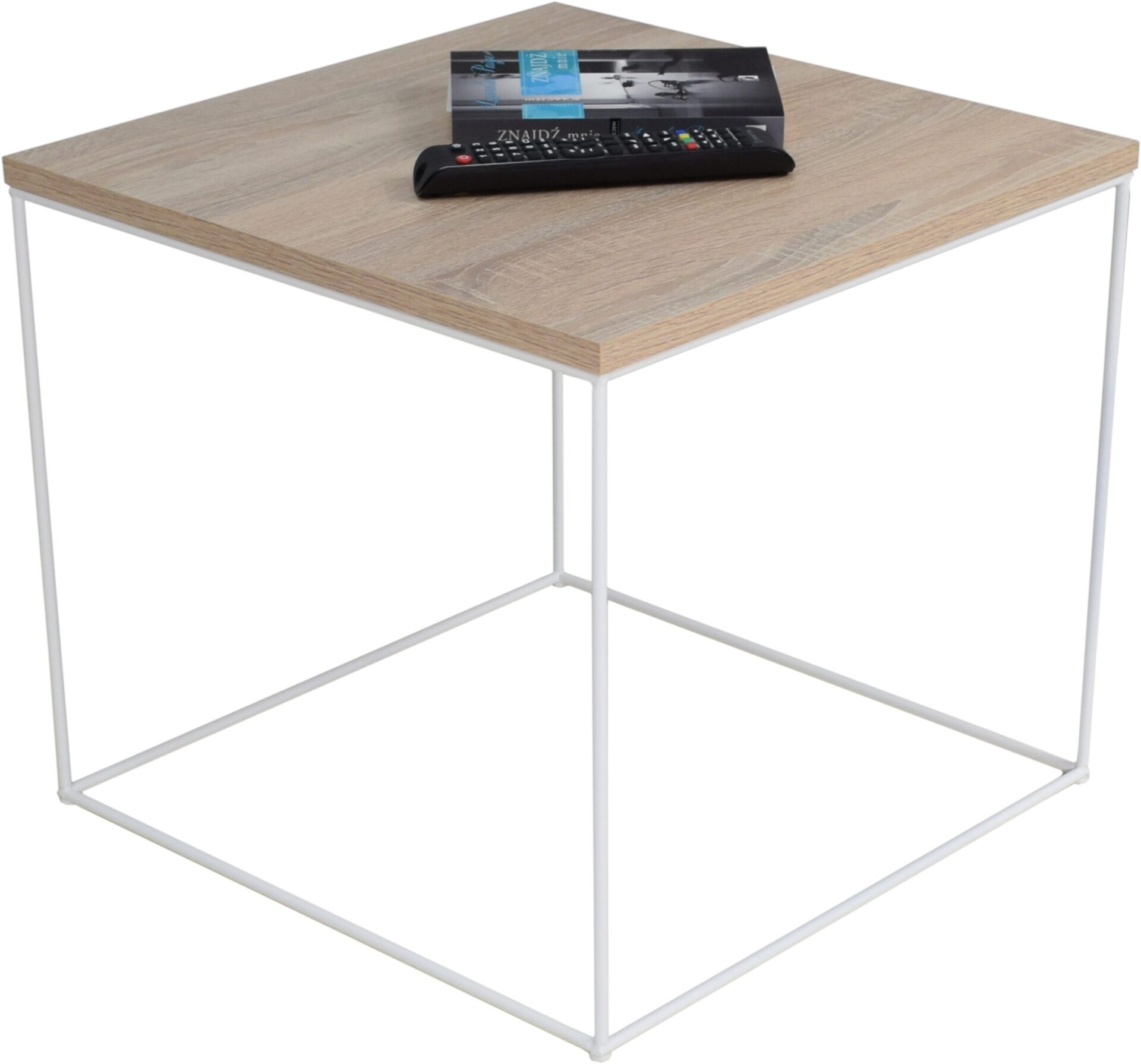 ELENA kavos staliukas, 50x50, baltas/Sonoma, ADRK