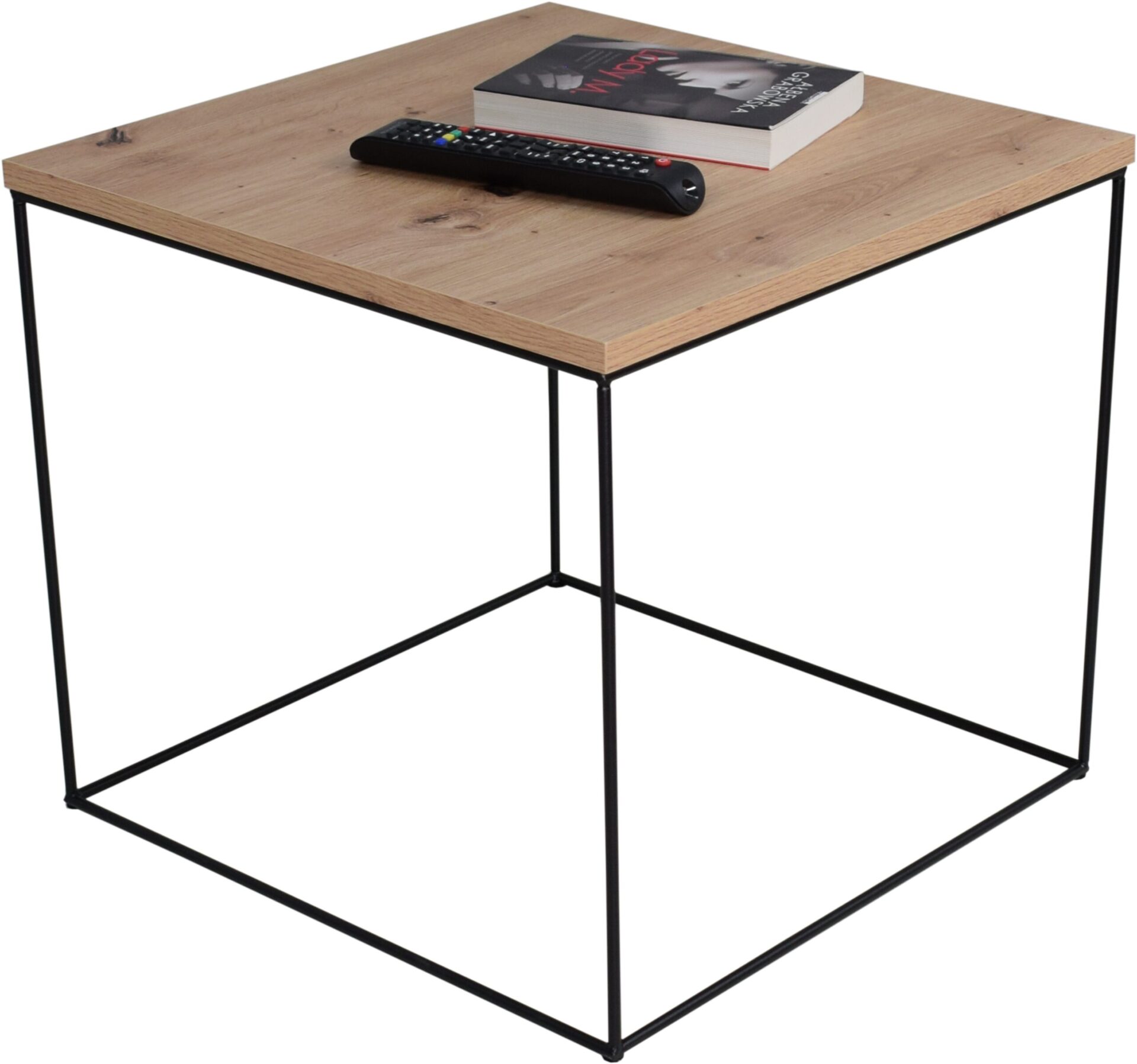 ELENA kavos staliukas, 50x50, juodas/artisaniškas, ADRK