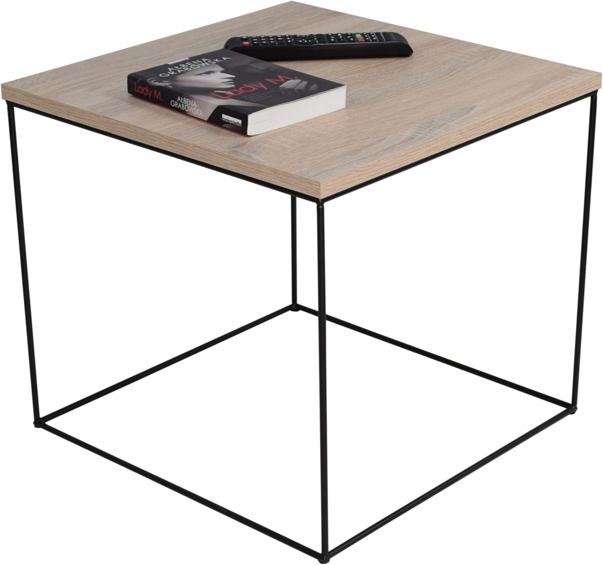 ELENA kavos staliukas, 50x50, juodas/Sonoma, ADRK