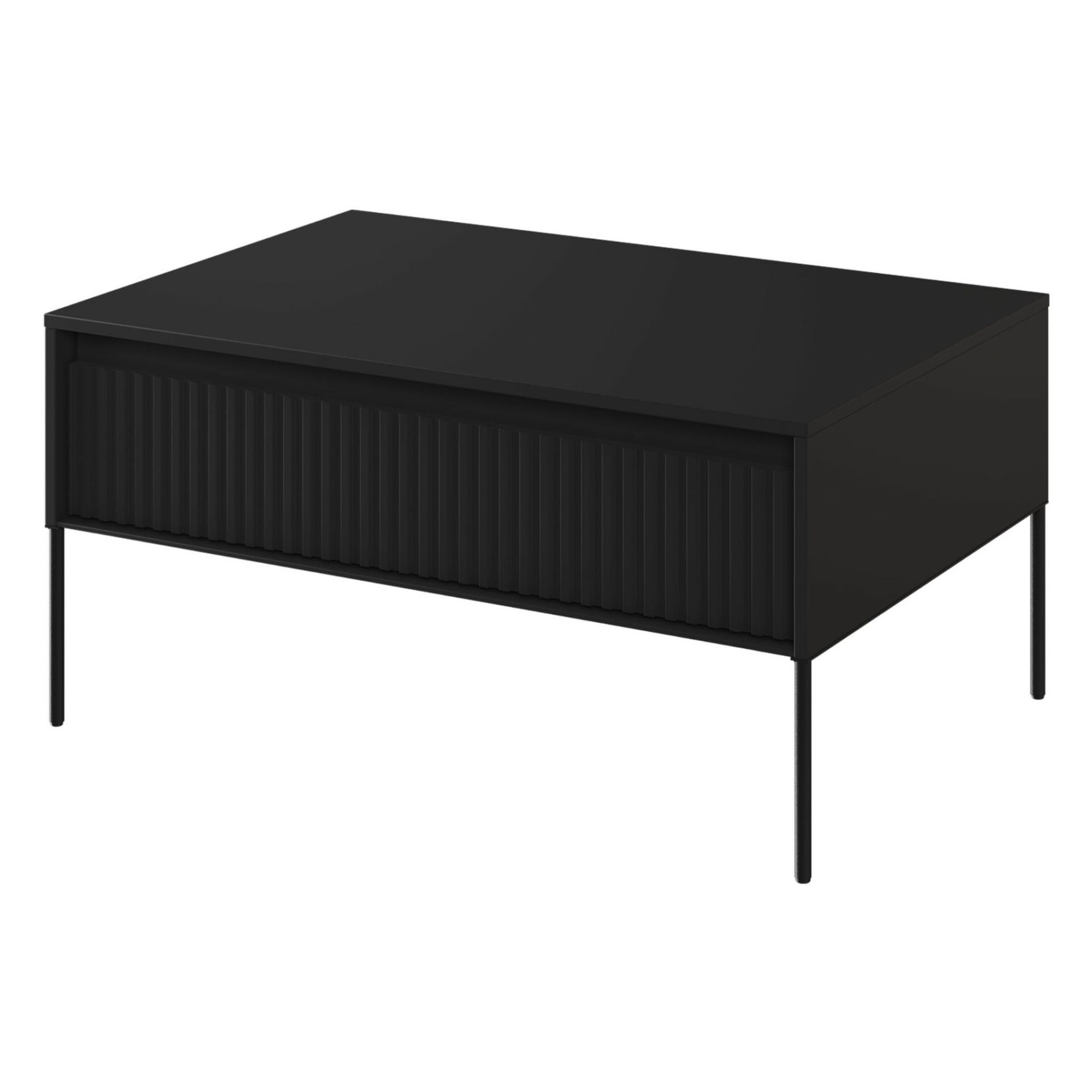 TREND 09 frezuotas kavos staliukas, juodas/juodos kojelės