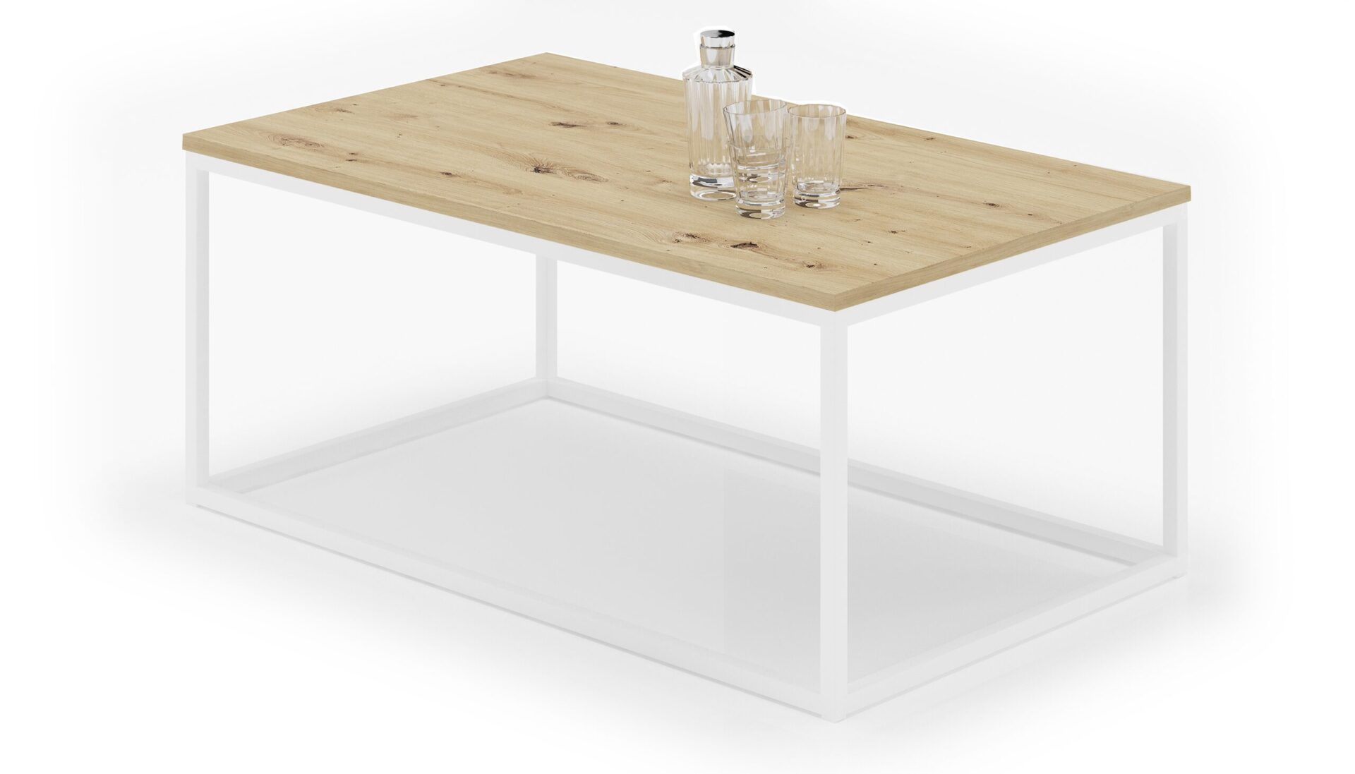 NARISA kavos staliukas, 100x60, baltas/artisaniškas, ADRK