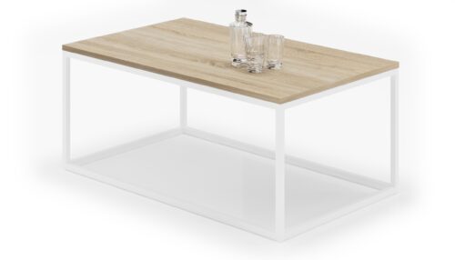 NARISA kavos staliukas, 100×60, baltas/Sonoma, ADRK