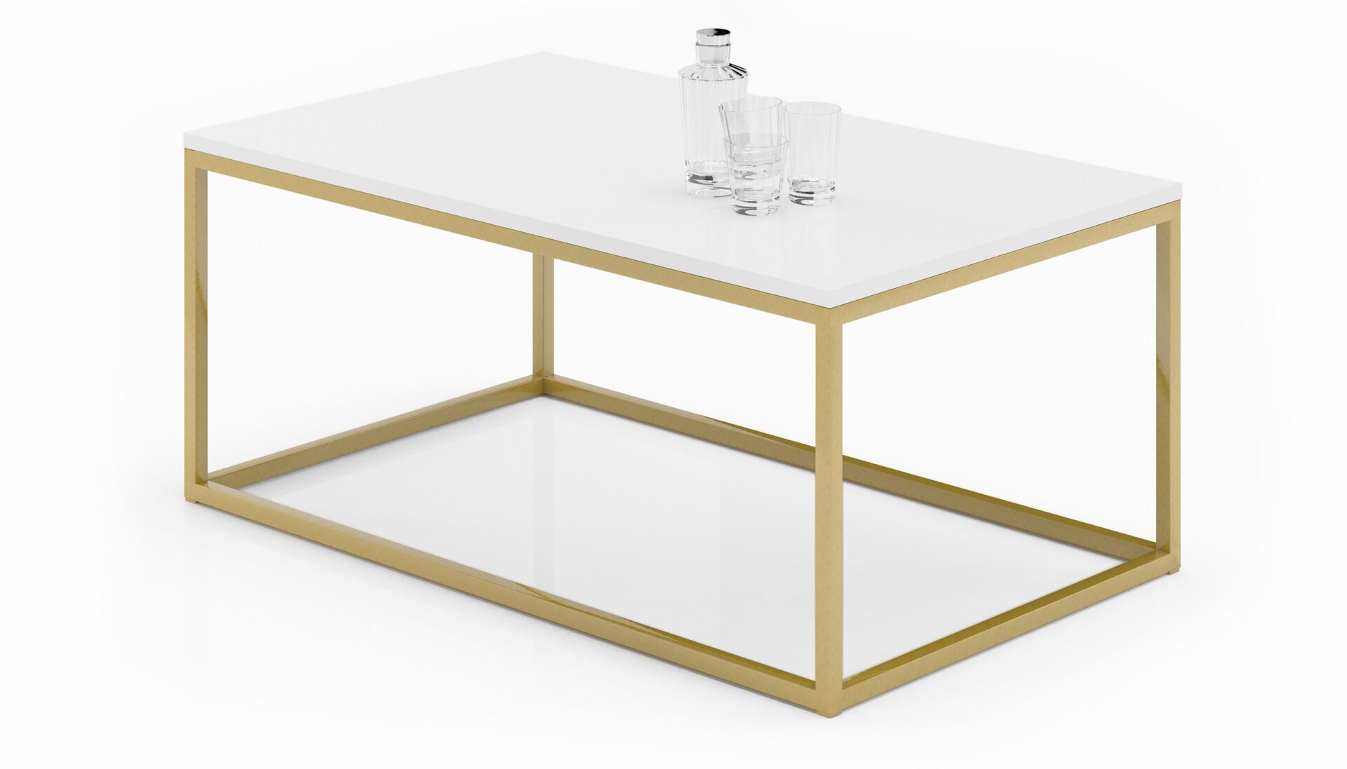 NARISA kavos staliukas 100x60 auksinis/baltas ADRK