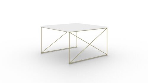 Nelia kavos staliukas, auksinis/baltas, blizgus, ADRK