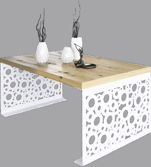 RINA kavos staliukas, 100×60, baltas/artisaniškas, ADRK