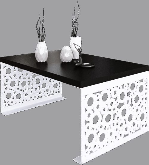 RINA kavos staliukas, 100×60, baltas/juodas, ADRK