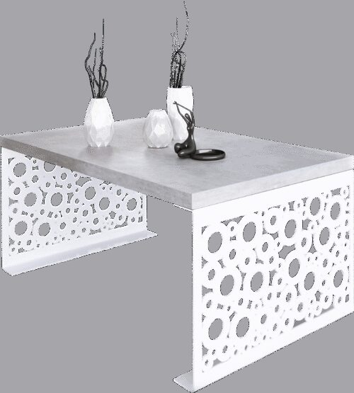 RINA kavos staliukas 100×60 baltas/betonas ADRK