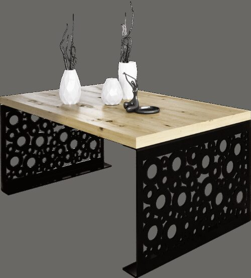 RINA kavos staliukas, 100×60, juodas/artisaniškas, ADRK