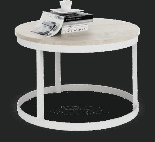 RINEN kavos staliukas baltas/Sonoma ADRK