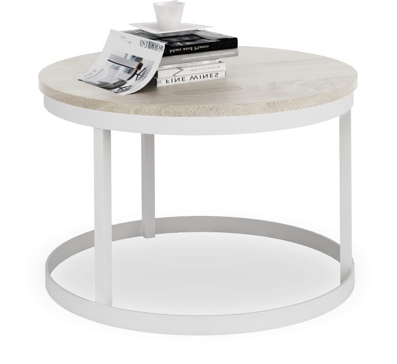 RINEN kavos staliukas baltas/Sonoma ADRK