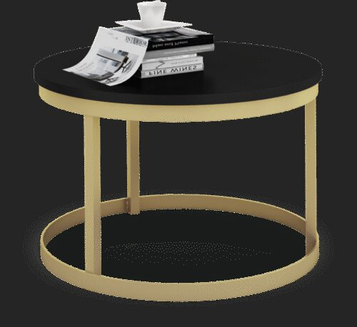 RINEN kavos staliukas, auksinis/juodas, ADRK