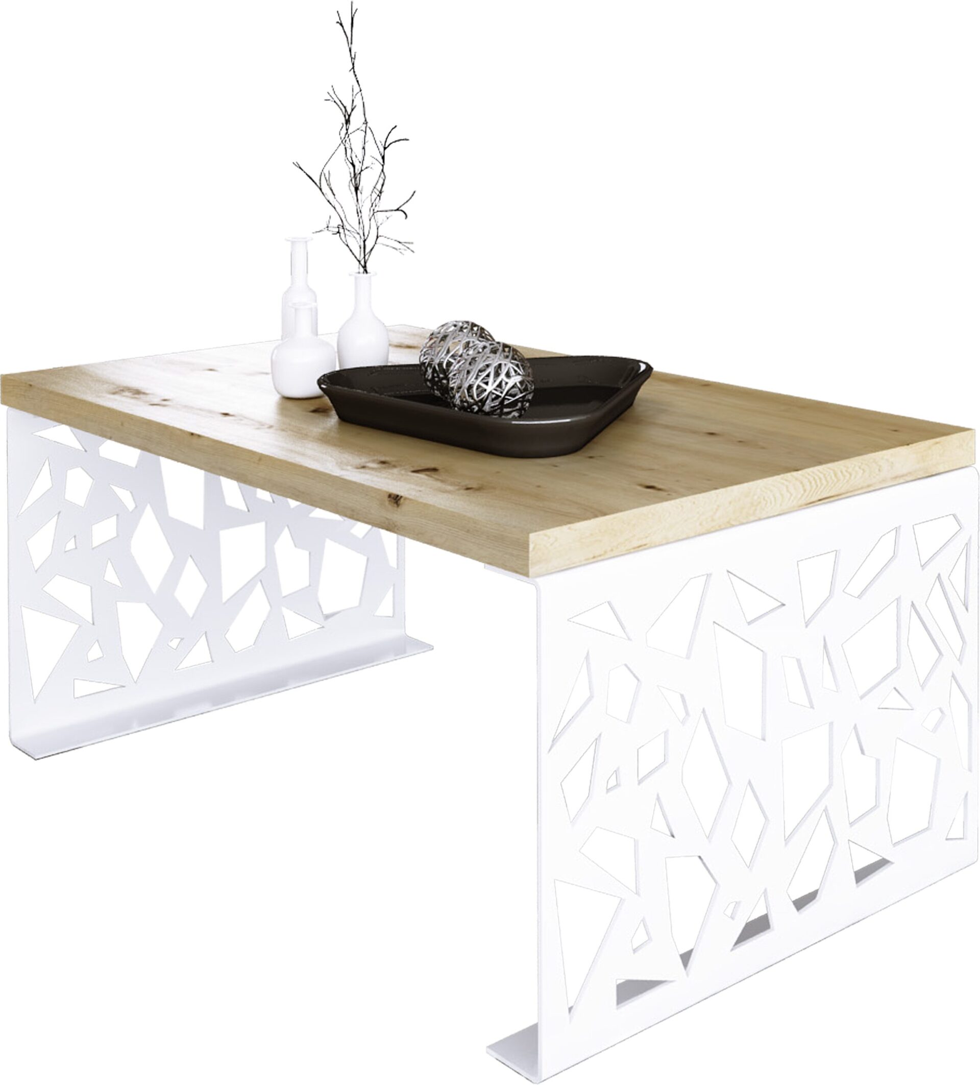 SEMARA kavos staliukas 100x60 baltas/artisaniškas ADRK