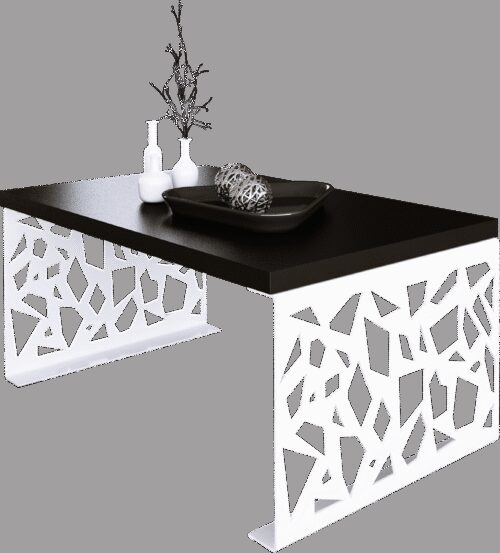 SEMARA kavos staliukas 100×60 baltas/juodas ADRK