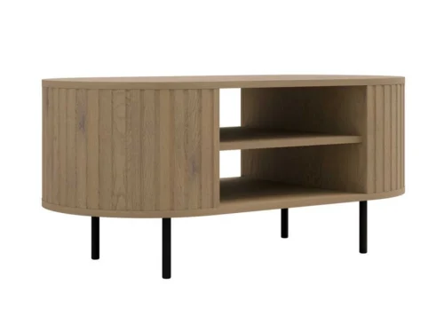 Kavos staliukas su lentyna 200 Ovalio cremona ąžuolas