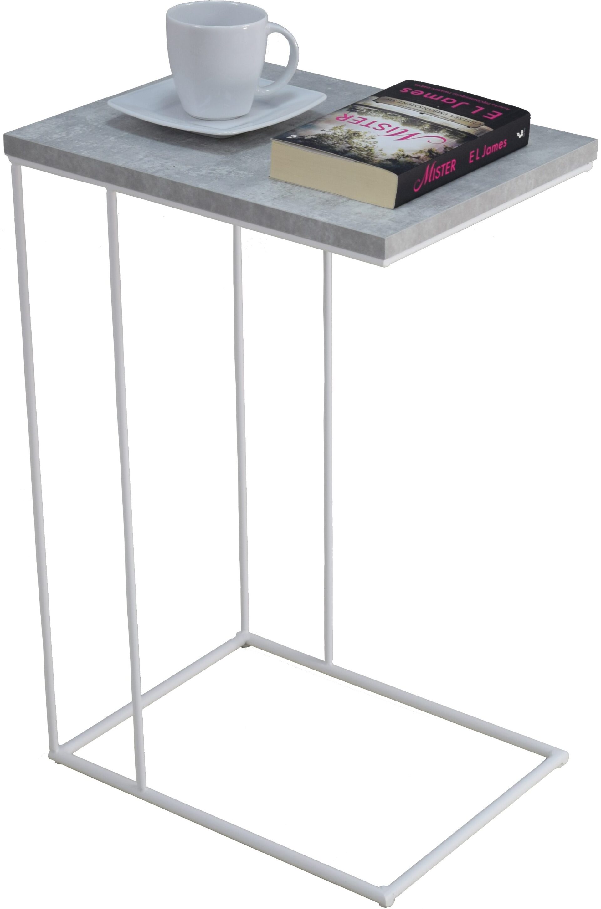 DRU šoninis staliukas, baltas/betonas, ADRK