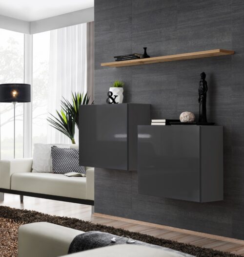 Komoda su jungikliu I grafito spalvos/wotan ASM