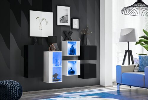 Komoda su jungikliu IV juoda/balta ASM