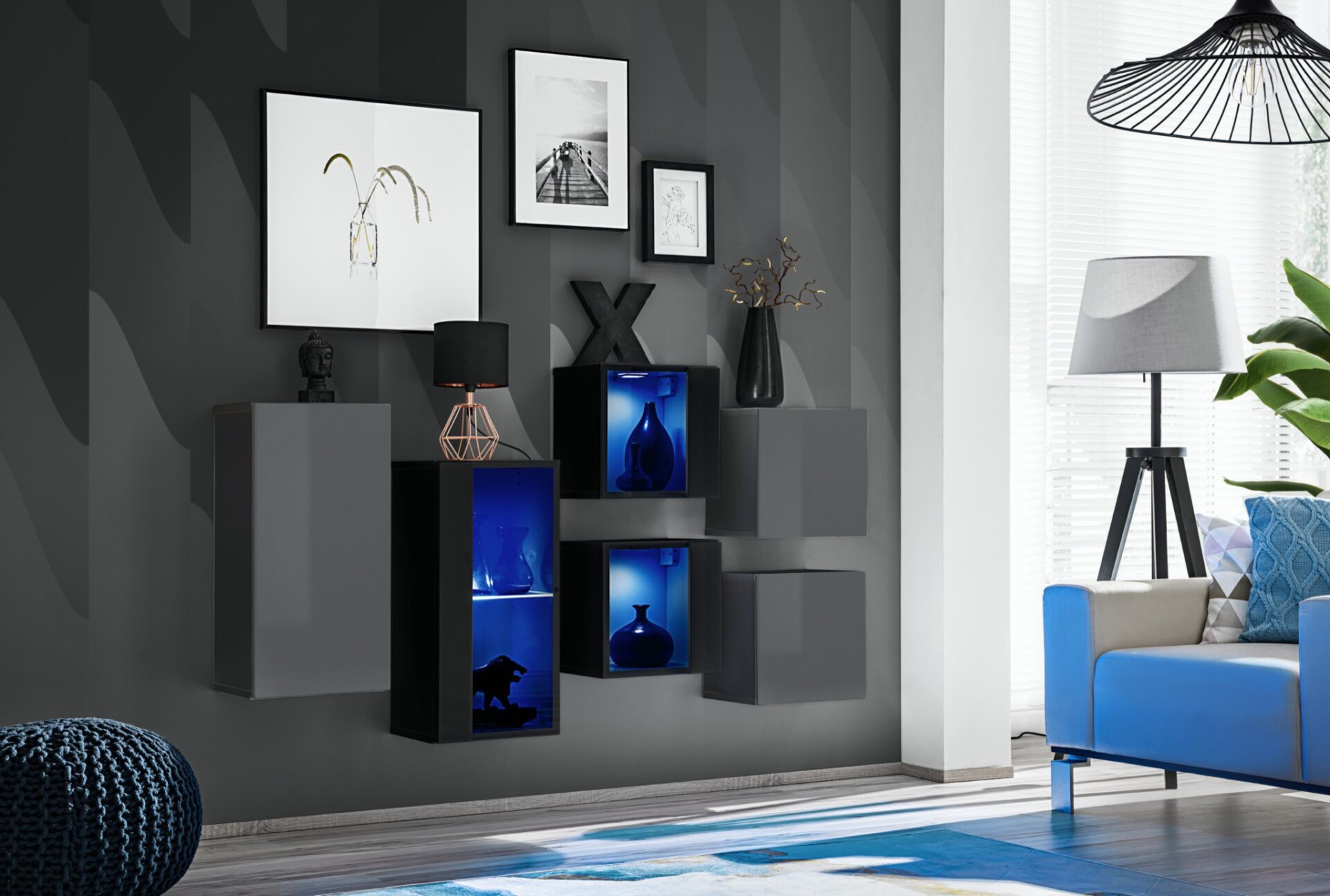 Komoda su jungikliu IV grafito/juodos spalvos ASM