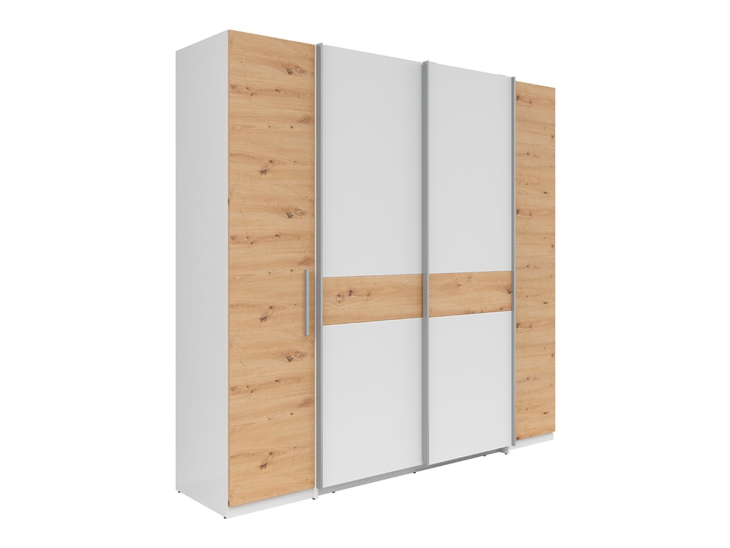 FABIO keturių durų spinta, balta/artisan ąžuolas