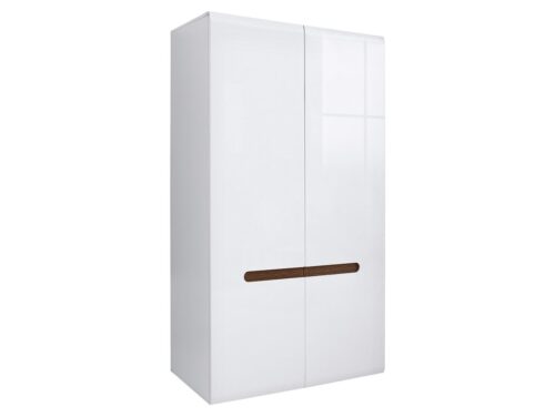 AZTECA TRIO dviejų durų spinta, 105 cm, balta/blizgi balta