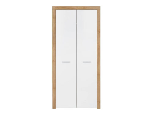 BALDER dviejų durų spinta 90 cm Riviera ąžuolas/blizgi balta spalva
