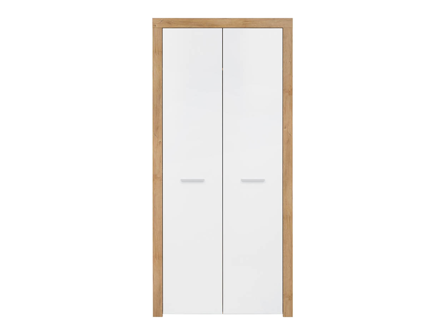 BALDER dviejų durų spinta 90 cm Riviera ąžuolas/blizgi balta spalva