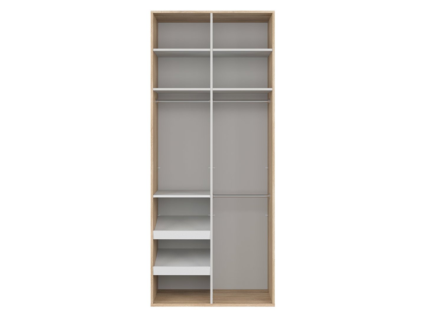 FLEX dviejų durų spinta 100 cm, Sonoma ąžuolas/balta blizgi spalva