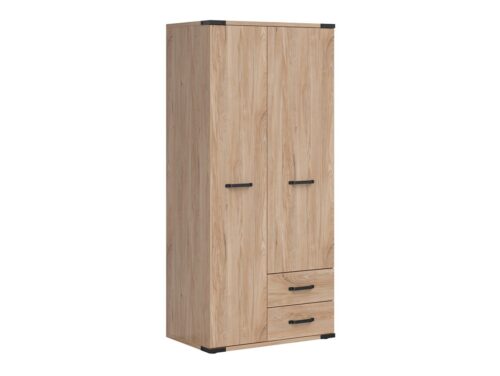 Dviejų durų spinta su dviem stalčiais LARA 90 cm baltarusiškas uosis