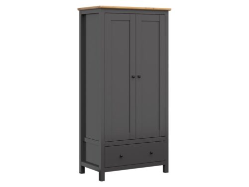 HESEN 101 cm grafito/artisan ąžuolo dviejų durų spinta su stalčiumi