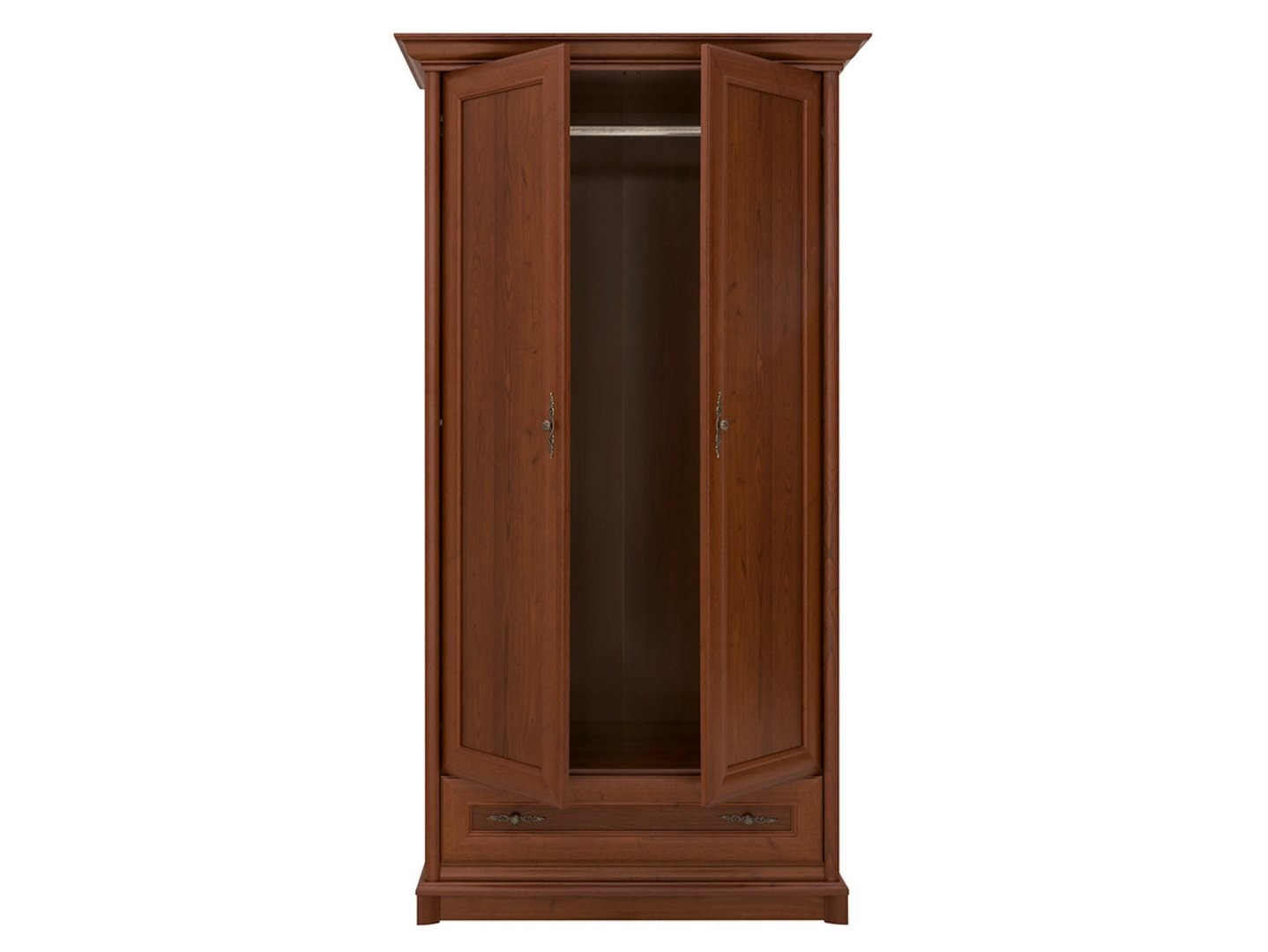 KENT 110 cm kaštoninė dviejų durų spinta su stalčiumi