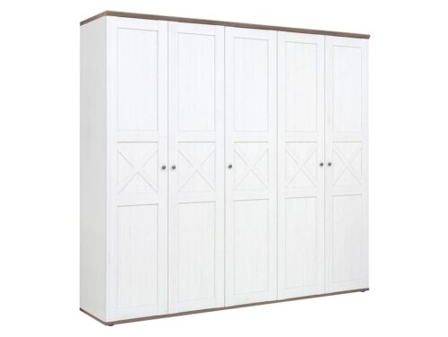 STOCKHOLM penkių durų spinta 243 cm andersen pušis balta/tamsus sonoma ąžuolas