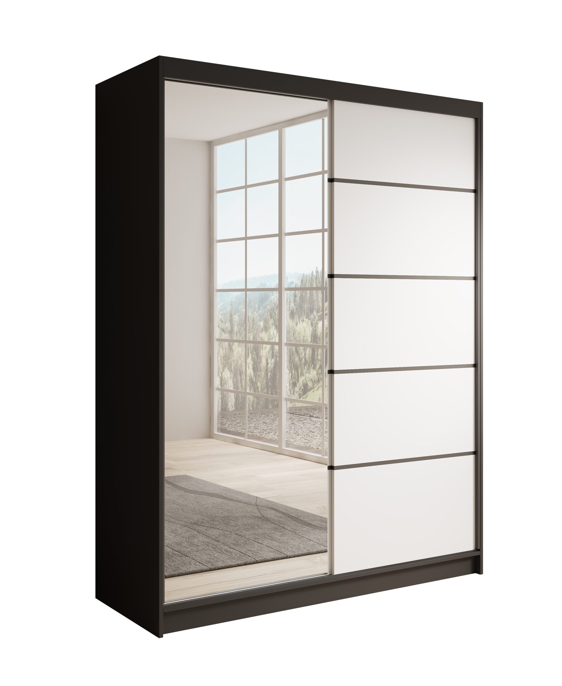 Cardi 150 stumdoma spinta, juoda/balta, ADRK