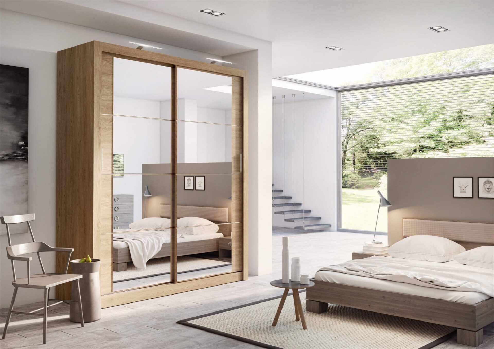 ARTI AR-03 dviejų durų stumdoma spinta - Šetlando ąžuolas - Paveikslėlis 5