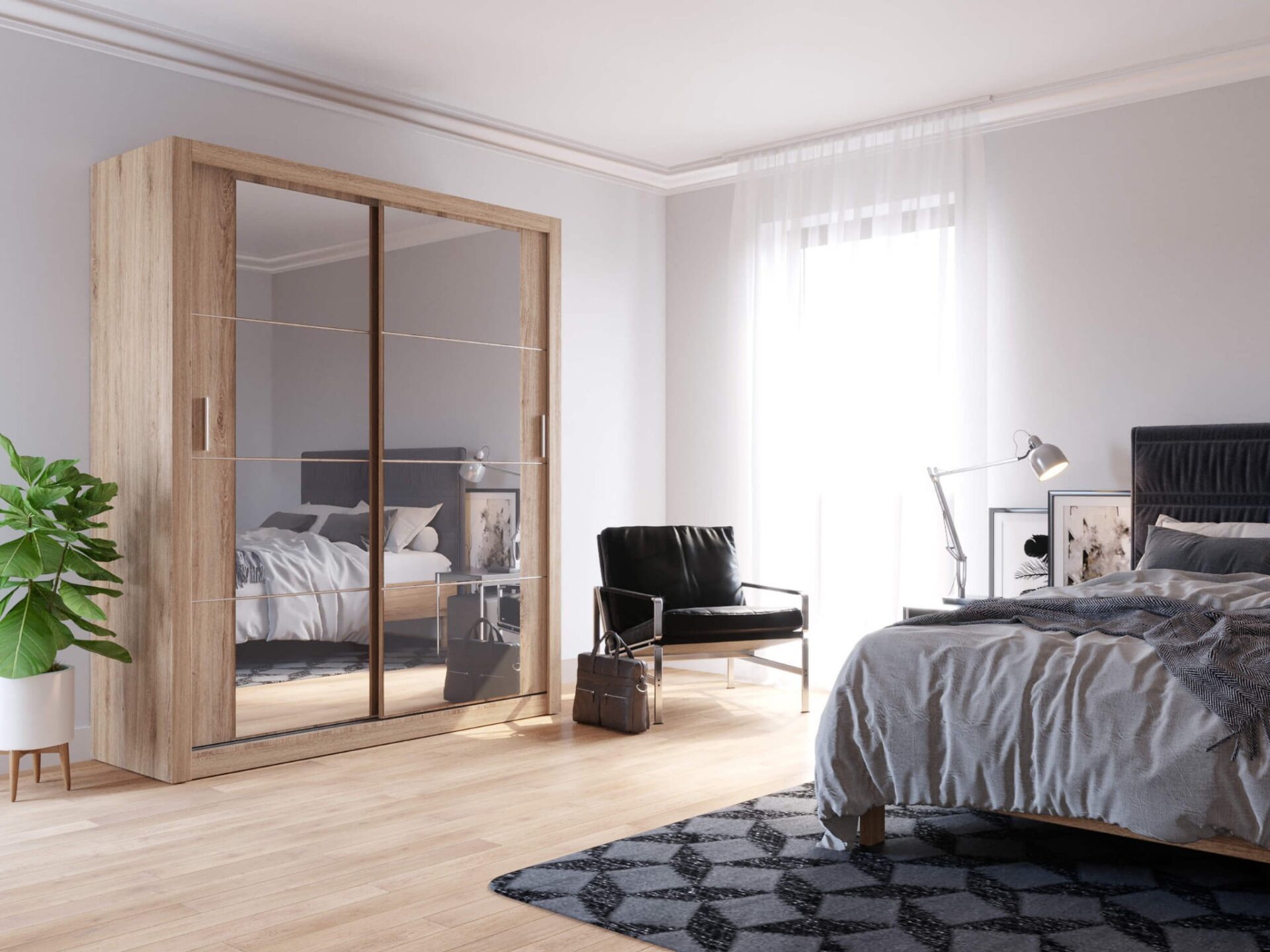 ARTI AR-03 dviejų durų stumdoma spinta - Šetlando ąžuolas - Paveikslėlis 6